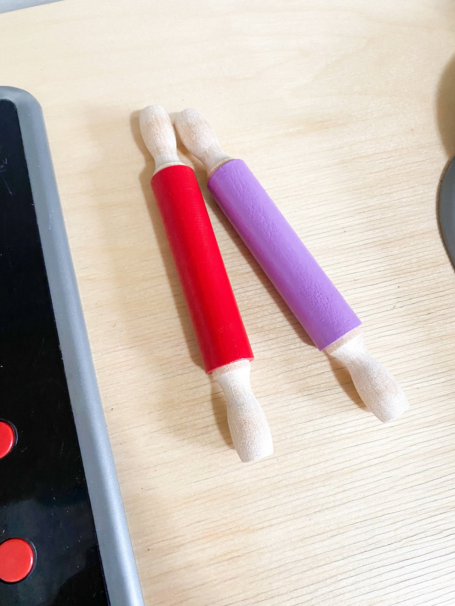 Valentine’s Day Wooden Rolling Pin - Playdough and Sand Roller - Wooden Rolling Pin - Play Kitchen Rolling Pin