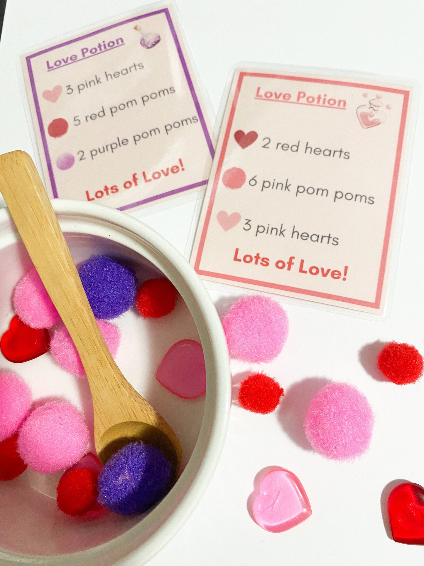 Love Potion Recipe Cards Set - Loose Parts - Flashcards - Valentine’s Recipe Set